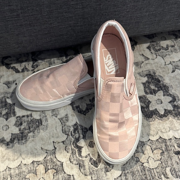 Vans Pink and White Checkerboard Slip-On Shoes - Picture 2 of 4